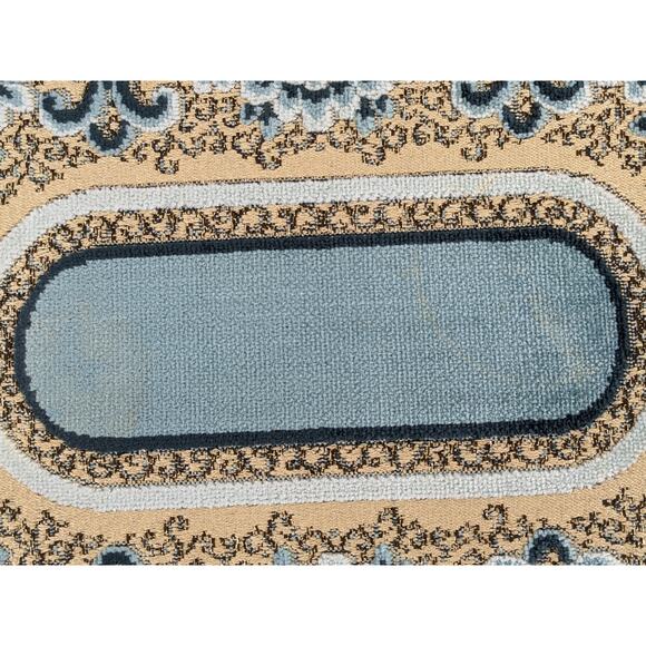 Rare Luxe Set of 6 Blue WEDGWOOD Velvet Brocade Rose Placemats Belgium Vintage - Picture 6 of 7